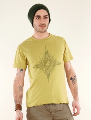 Anise yellow Toonzshop Amun Circuit Short Sleeves T-shirt Men T-Shirt | 84206SLFB