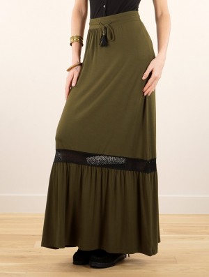 Army green Toonzshop Nimue Long Skirt Women Skirt | 65093VZGP