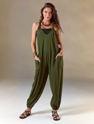 Army green Toonzshop Sampatti Harem Pant Overalls Women Pants | 84795JMTY