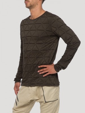 Army green Toonzshop Zentangle Long Sleeves T-shirt Men T-Shirt | 48102JSAW