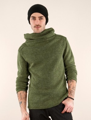 Army green Toonzshop Özz Sweater Top Men Sweater | 72810MUNQ