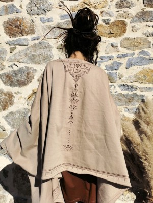 Beige Toonzshop Melian Zohraa Kimono Jacket Women Jackets | 73240UNTF