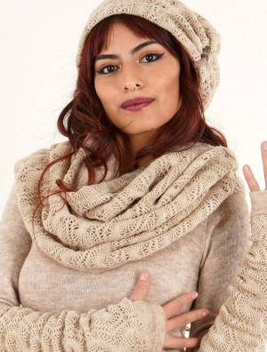 Beige Toonzshop Oöna Crochet Snood Scarf Women Scarf | 57836OLFJ