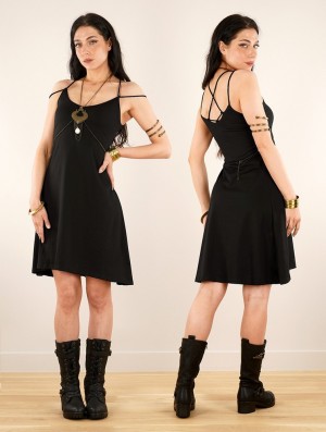 Black Toonzshop Alchemyü Strappy Short Dress Women Dress | 32745XYUE