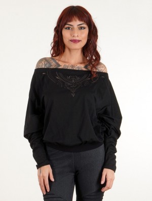 Black Toonzshop Aliyan Zohraa Batwing Sleeves Top Women Tops | 82076GFYH