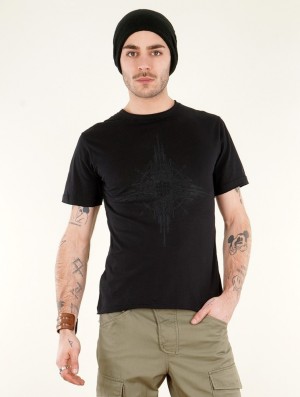 Black Toonzshop Amun Circuit Short Sleeves T-shirt Men T-Shirt | 65138ZROM