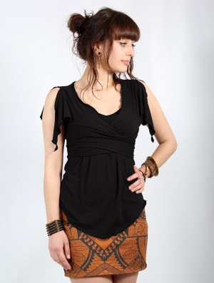 Black Toonzshop Chainat Tunic Top Women Tops | 03649JQHG