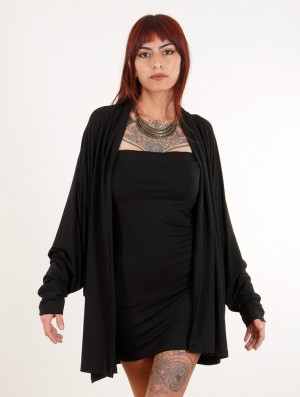 Black Toonzshop Daedra Bat Wing Sleeve Long Cardigan Women Cardigan | 90376BRWZ