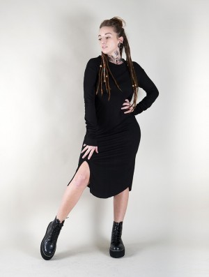 Black Toonzshop Elwing Midi Dress Women Dress | 78092SCIR