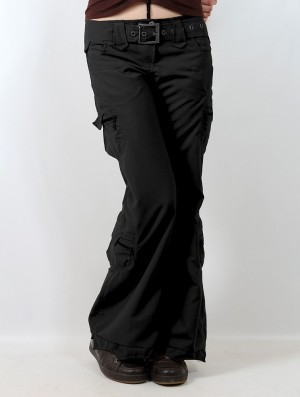 Black Toonzshop Enigma Flared Cargo Pants Women Pants | 56794FXCP