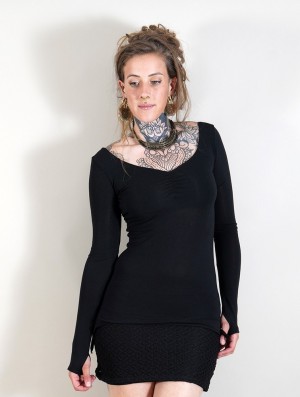 Black Toonzshop Jäleeya Long Sleeved Top Women Tops | 95063JQPH