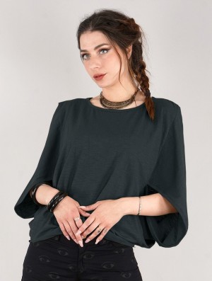 Black Toonzshop Wala Batwing Sleeve Oversize Top Women Tops | 15387CHNT