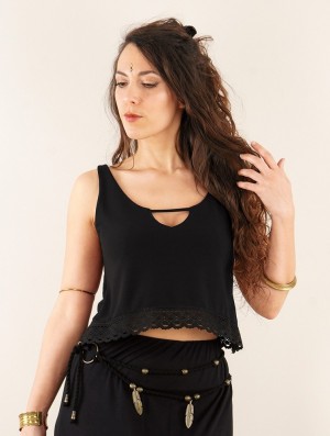 Black Toonzshop Öde Reversible Short Sleeve Top Women Tops | 08367OWBH