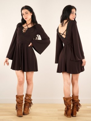 Brown Toonzshop Bohemian Dress "Orphée" Women Dress | 20318IOQC