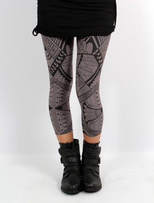 Charcoal Toonzshop Rinji Africa Printed ¾ Legging Women Leggings | 79650BENQ