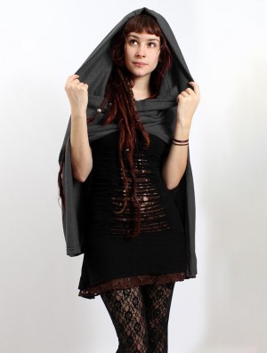 Dark grey Toonzshop Magik Hooded Cape Women Ponchos | 52874CFQJ