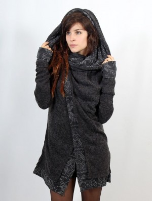 Dark grey Toonzshop Namkha Heimaey Cardigan Women Cardigan | 10854HTSE