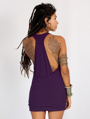 Dark purple Toonzshop Bröna Tank Top Women Tank Top | 45389TJIN