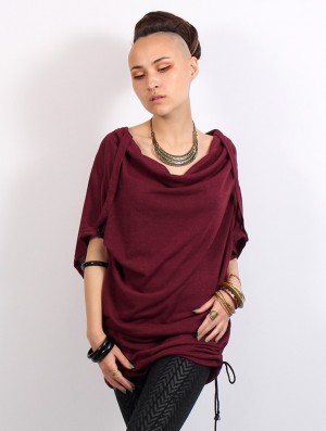 Dark red Toonzshop Mandlu Tunic Top Women Tops | 74926MRKN