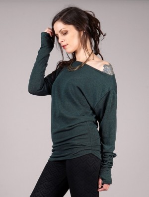 Dark teal Toonzshop Kayäaz Batwing Sleeve Sweater Women Sweater | 30275HVPT