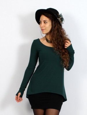 Dark teal Toonzshop Noäa Long Sleeve Tunic Women Tunic | 65473IFNG