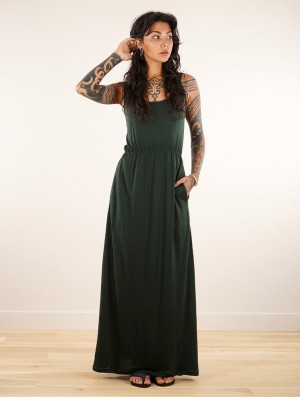 Forest green Toonzshop Oromë Strappy Long Dress Women Dress | 17083IBTW