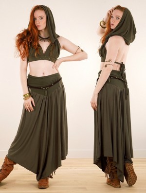 Khaki Toonzshop Shojo Skirted Harem Pant 2in1 Dress Women Dress | 02136GKQF