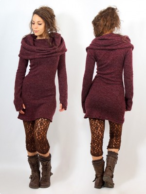 Mottled wine Toonzshop Mantra Sweater Dress Women Dress | 24589ZCKR