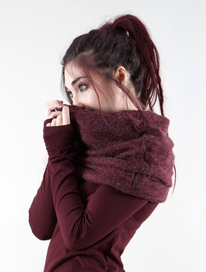 Mottled wine Toonzshop Oöna Snood Scarf Women Scarf | 95431MIUC