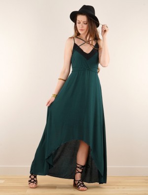 Peacock teal Toonzshop Topäaz Loose Strappy Long Dress Women Dress | 27985COGN