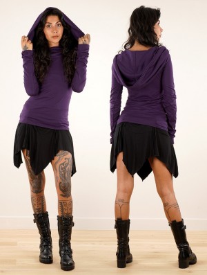 Purple Toonzshop Chryzz Long Sleeve Top Women Tops | 18643QDOV