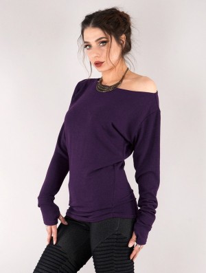 Purple Toonzshop Kayäaz Batwing Sleeve Sweater Women Sweater | 80642KBOD