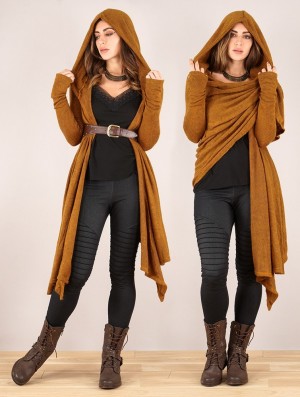 Rusty Toonzshop Danaeriz Long Sleeve Hooded Shawl Cardigan Women Cardigan | 03975JQYC