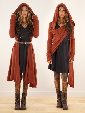 Sienna Toonzshop Danaeriz Long Sleeve Hooded Shawl Cardigan Women Cardigan | 37894JUKY