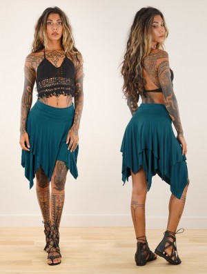 Teal blue Toonzshop Manoï 2 In 1 Skirt Top Women Skirt | 39714ZXDU