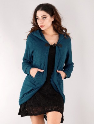 Teal blue Toonzshop Thin Shandili Cardigan Women Cardigan | 20837TVLP