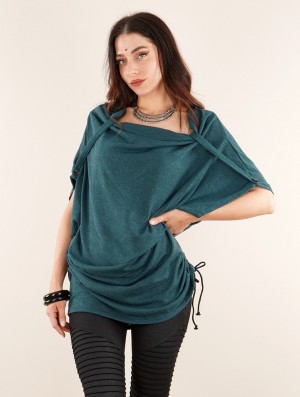 Tealblue Toonzshop Mandlu Tunic Top Women Tops | 92810CVLB