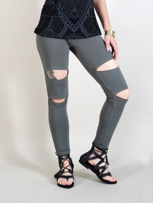 Wash grey Toonzshop Mata Kaki Long Leggings Women Leggings | 95801LZUI