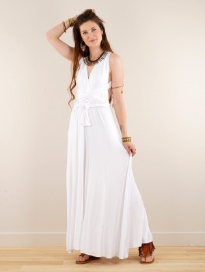 White Toonzshop Wakiza Long Infinity Dress Women Dress | 25184IDQM