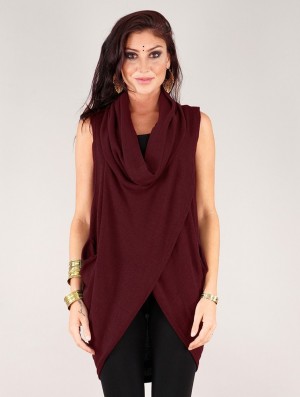 Wine Toonzshop Amala Sleeveless Thin Pullover Women Pullover | 12594ZBRL