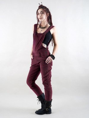 Wine Toonzshop Arawat Corduroy Overalls Women Pants | 03615CZIL