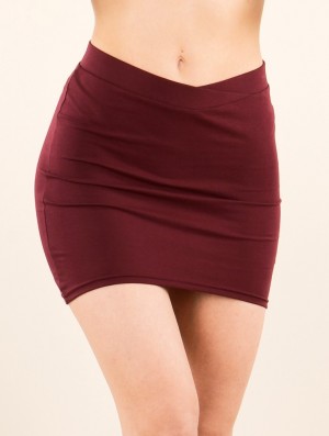 Wine Toonzshop Azzyö Mini Skirt Women Skirt | 80267PVBJ