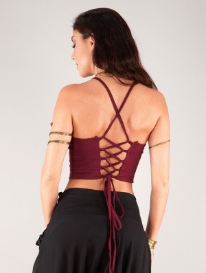 Wine Toonzshop Dara Crop Top Bra Women Bras | 29314LGTC