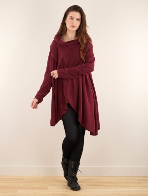 Wine Toonzshop Inika Poncho Pullover Women Pullover | 61873QWMS