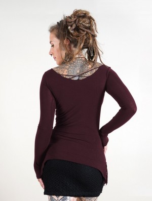 Wine Toonzshop Jäleeya Long Sleeved Top Women Tops | 80194VGRU