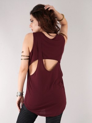 Wine Toonzshop Leigha Loose Sleeveless Top Women Tops | 59238WNKB