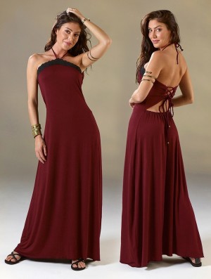 Wine Toonzshop Lüune Sleeveless Long Dress Women Dress | 32896XDVS