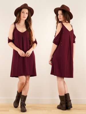 Wine Toonzshop Narasimhäa Bare Shoulders Dress Women Dress | 42710HVPL