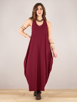 Wine Toonzshop Noéa Sleeveless Long Dress Women Dress | 82356KIZF