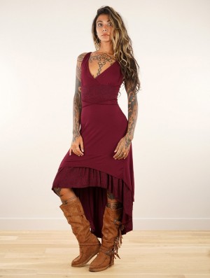 Wine Toonzshop Nuria Midi Dress Women Dress | 93574ABUV